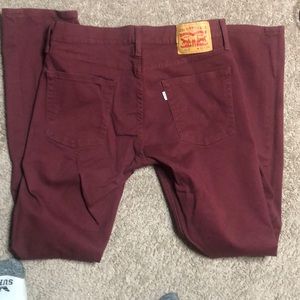 Burgundy jeans